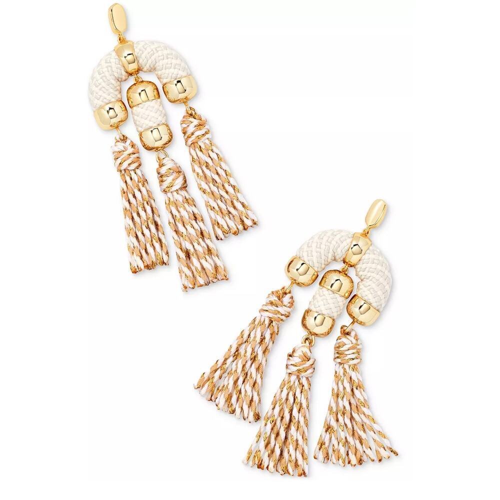 Kendra Scott Massie Statement Drop EarringsGold Three Tassels